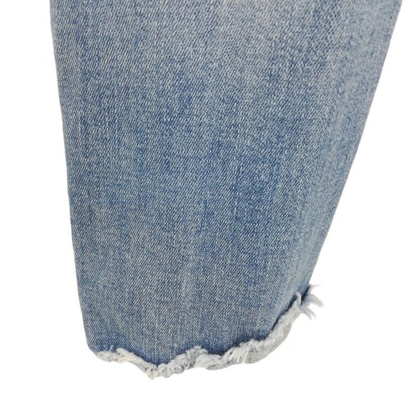 American Eagle Jegging Crop Distressed Light Wash Jeans Size 2 Fray Raw Hem - Picture 12 of 15